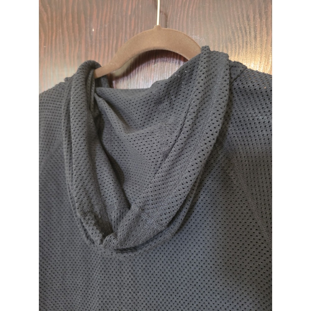 DKNY Full Zip Hoodie Active Mesh‎ Womens Medium Black Stretch Drawstring NWT - Picture 10 of 12